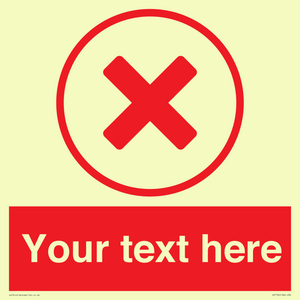 Custom red background, red cross in circle sign